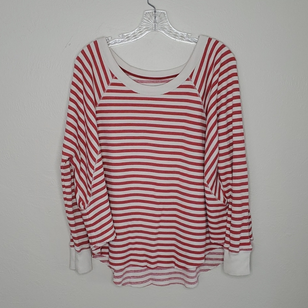 Free People We the Free Striped Ribbed Top Size M
